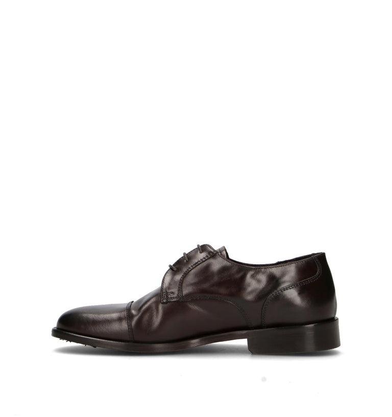 PAWELK'S Stringata uomo marrone in pelle
