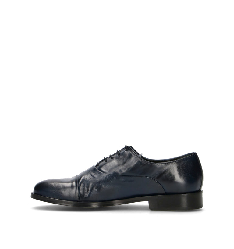 PAWELK'S Stringata uomo blu in pelle