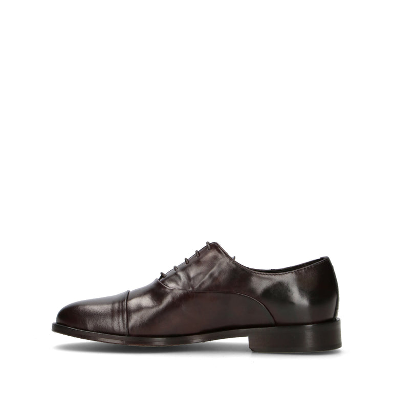 PAWELK'S Stringata uomo marrone in pelle