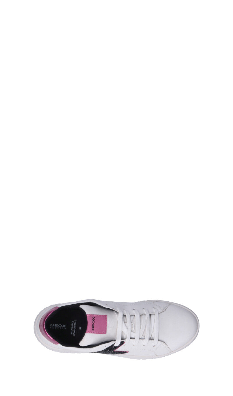 GEOX Sneaker ragazza bianca, nera, argento