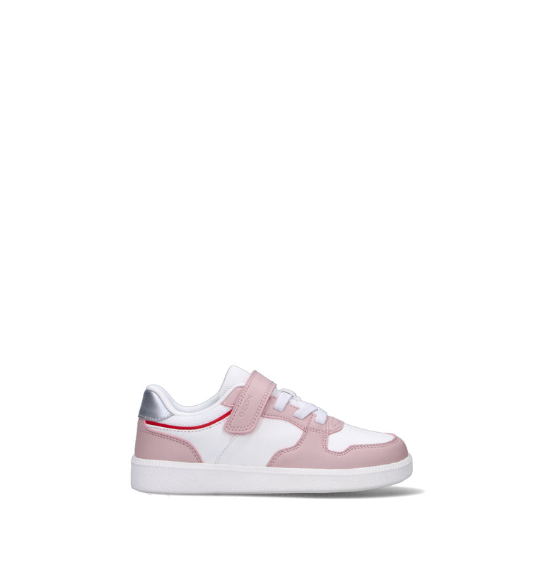GEOX Sneaker bimba bianca/rosa