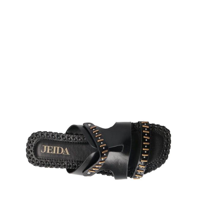 JEIDA Ciabatta donna nera in pelle