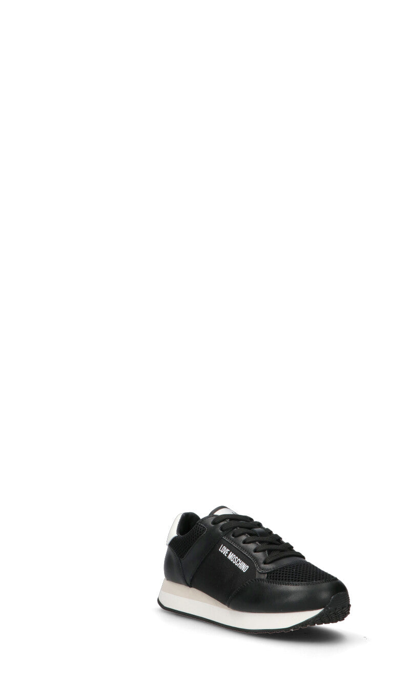 LOVE MOSCHINO Sneaker donna nera/bianca in pelle