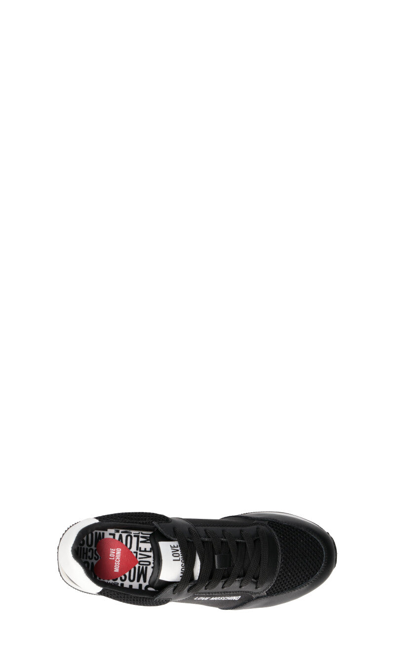 LOVE MOSCHINO Sneaker donna nera/bianca in pelle