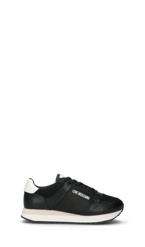 LOVE MOSCHINO Sneaker donna nera/bianca in pelle