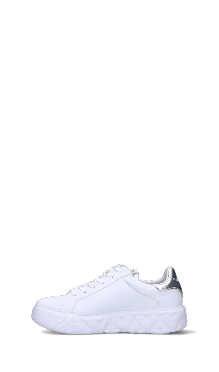 LOVE MOSCHINO Sneaker donna bianca/argento in pelle