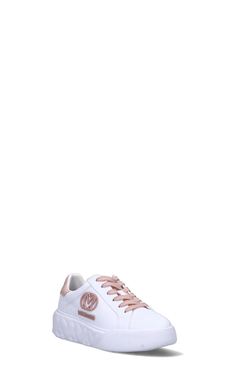 LOVE MOSCHINO Sneaker donna bianca/rosa in pelle