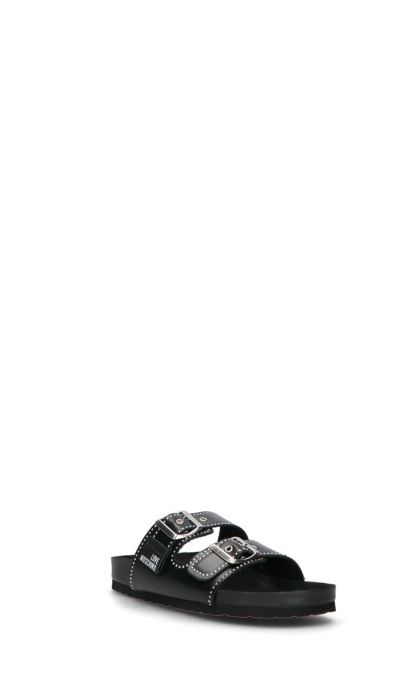 LOVE MOSCHINO Ciabatta donna nera in pelle