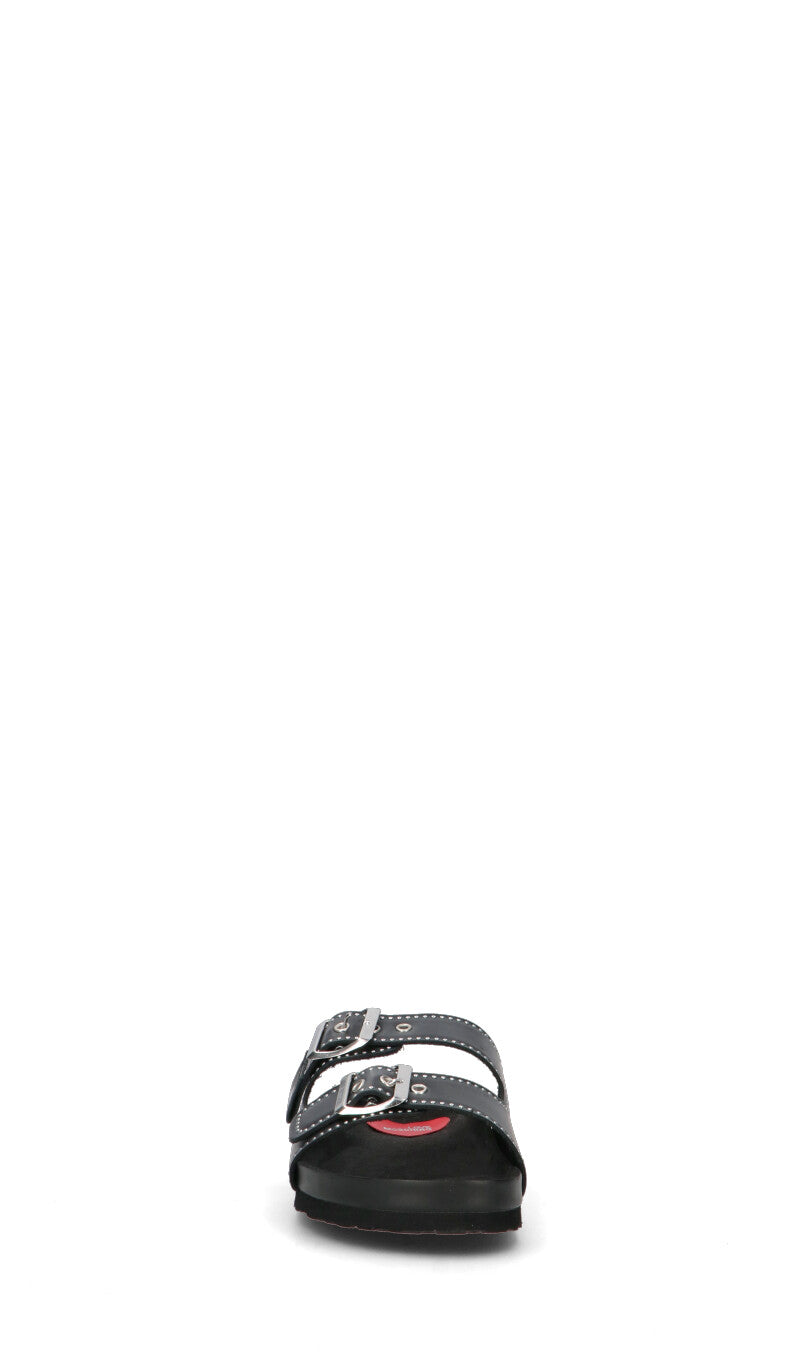LOVE MOSCHINO Ciabatta donna nera in pelle