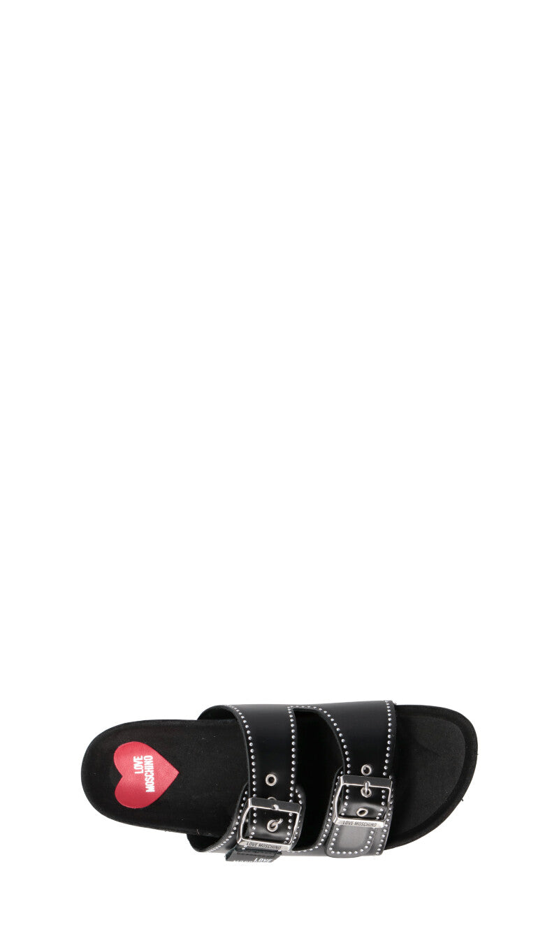 LOVE MOSCHINO Ciabatta donna nera in pelle