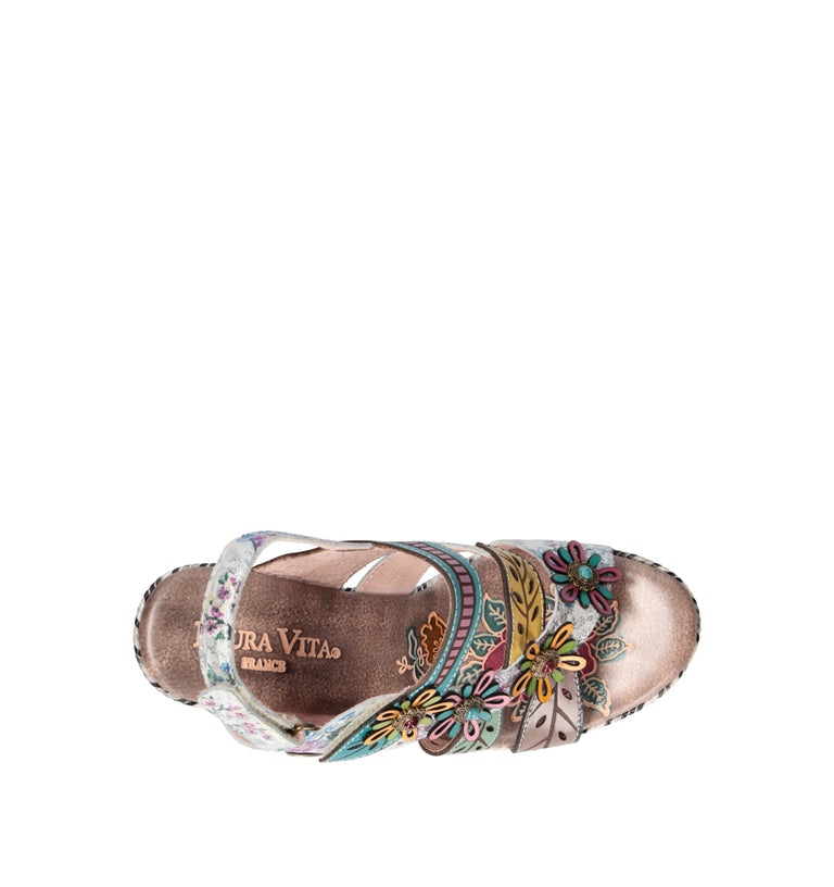 LAURA VITA Sandalo donna taupe in pelle