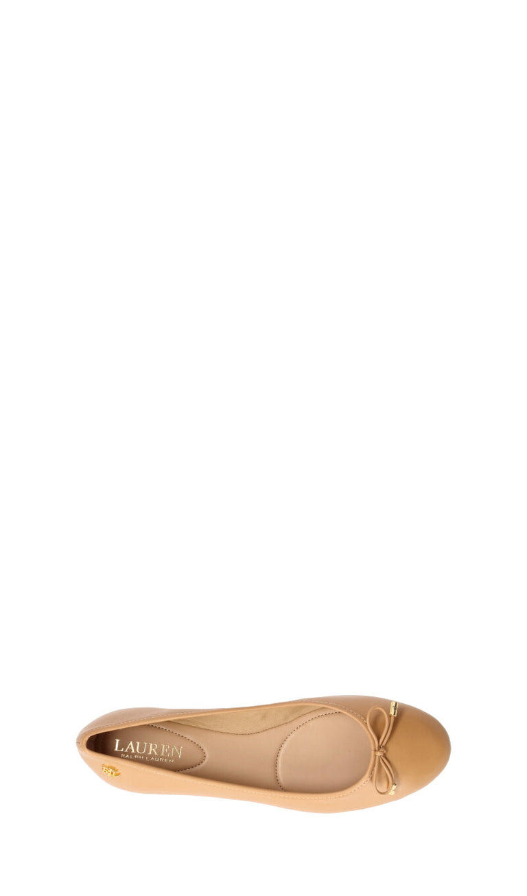 RALPH LAUREN Ballerina donna beige in pelle