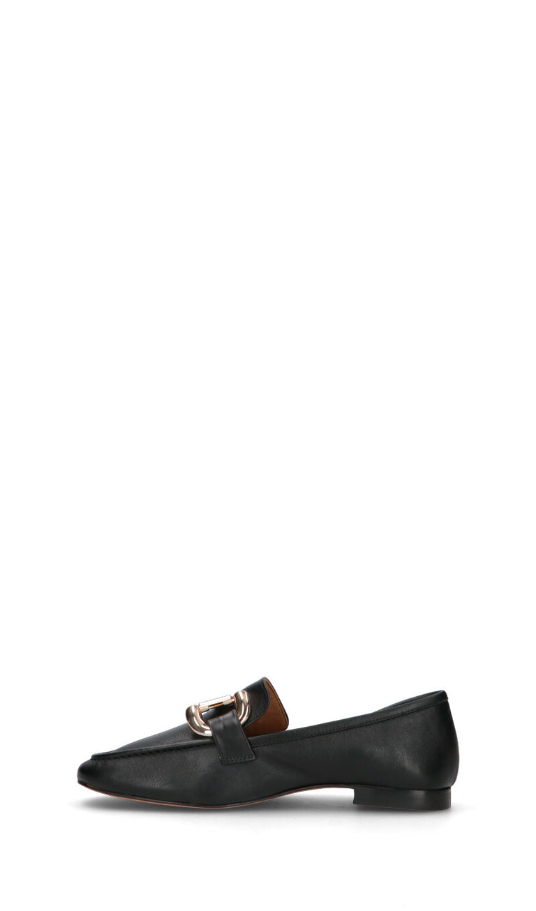 JUST FRIENDS Mocassino donna nero in pelle