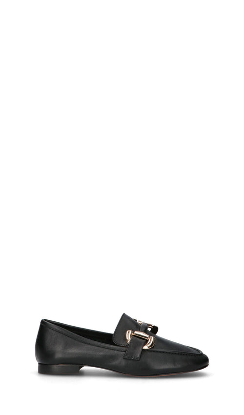 JUST FRIENDS Mocassino donna nero in pelle
