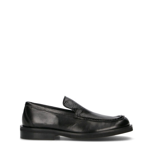 POEVE Mocassino donna nero in pelle