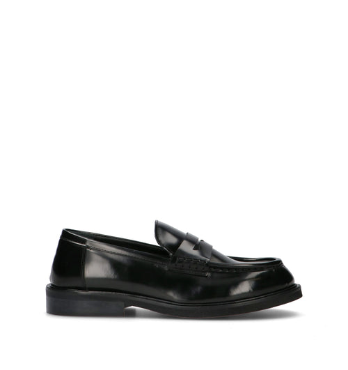 POEVE Mocassino donna nero in pelle