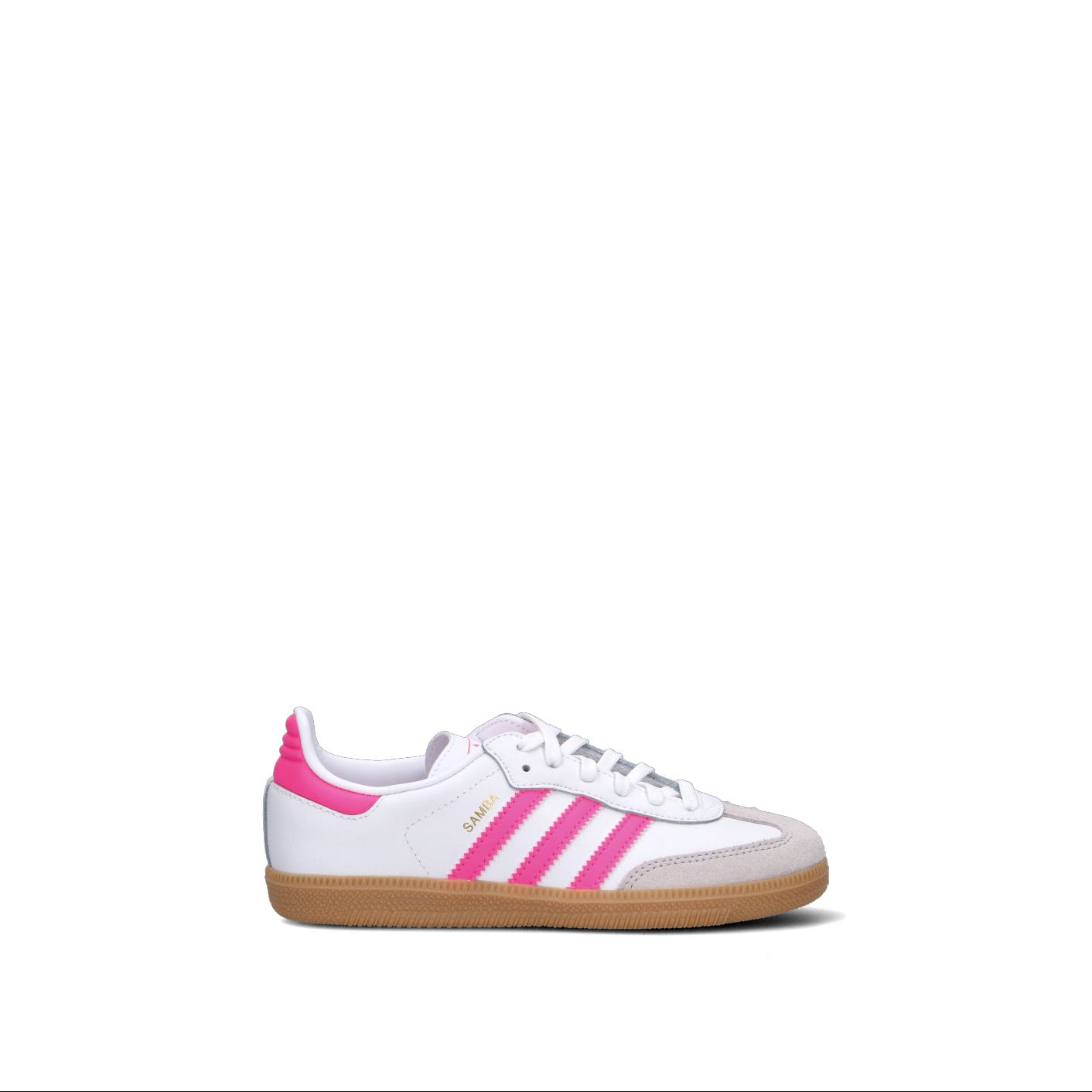ADIDAS SAMBA OG Sneaker bimba bianca/rosa in pelle