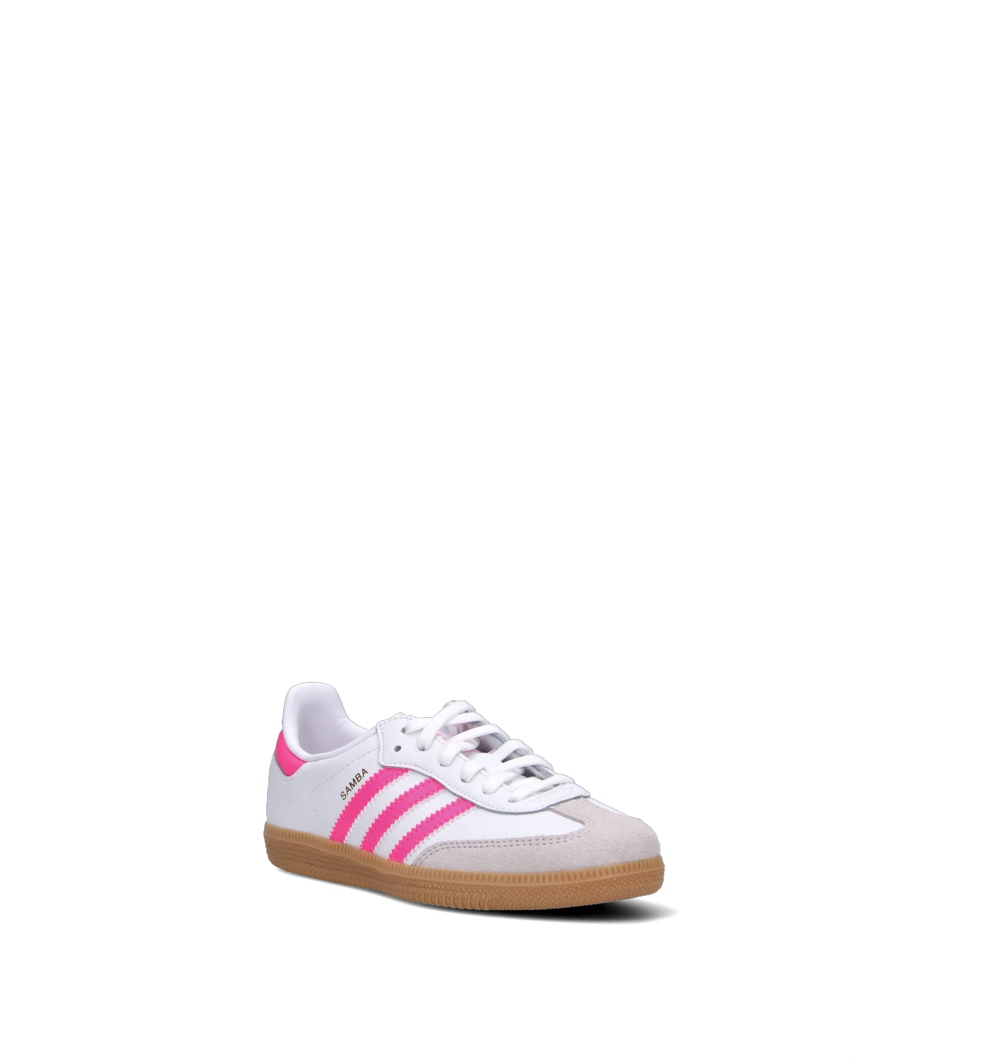 ADIDAS SAMBA OG Sneaker bimba bianca/rosa in pelle