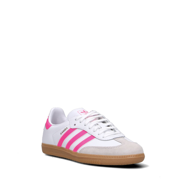 ADIDAS SAMBA OG J Sneaker ragazza bianca/rosa in pelle