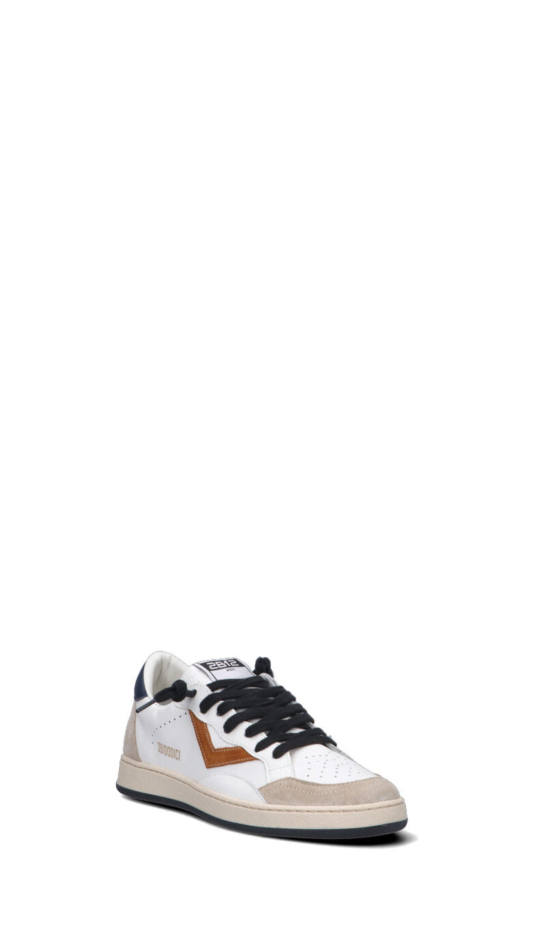 DUEBARRADODICI Sneaker ragazzo bianca/blu in pelle