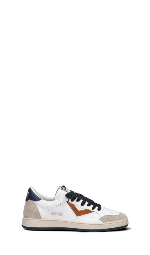 DUEBARRADODICI Sneaker ragazzo bianca/blu in pelle