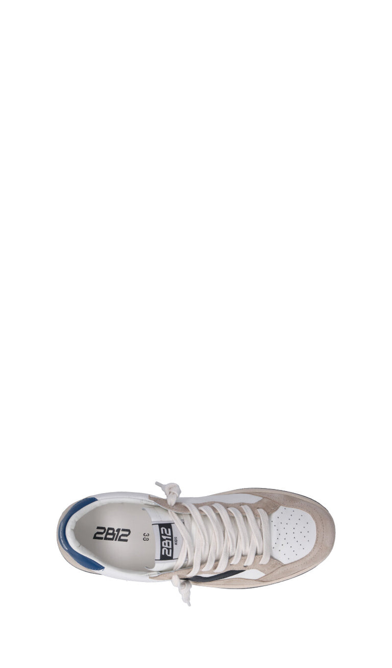 DUEBARRADODICI Sneaker ragazzo bianca/blu in pelle