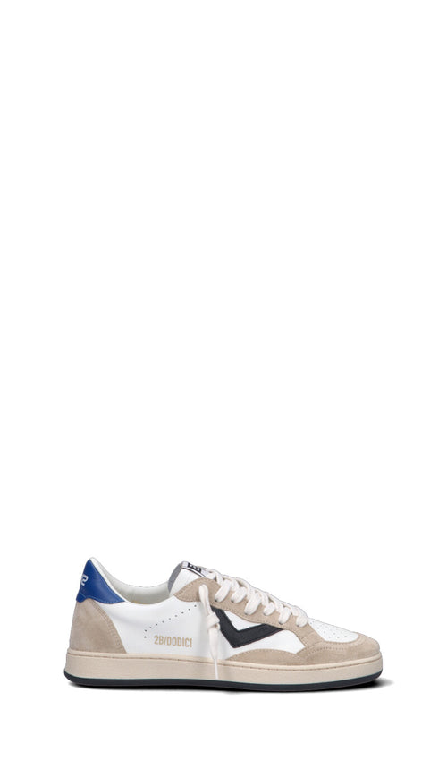 DUEBARRADODICI Sneaker ragazzo bianca/blu in pelle
