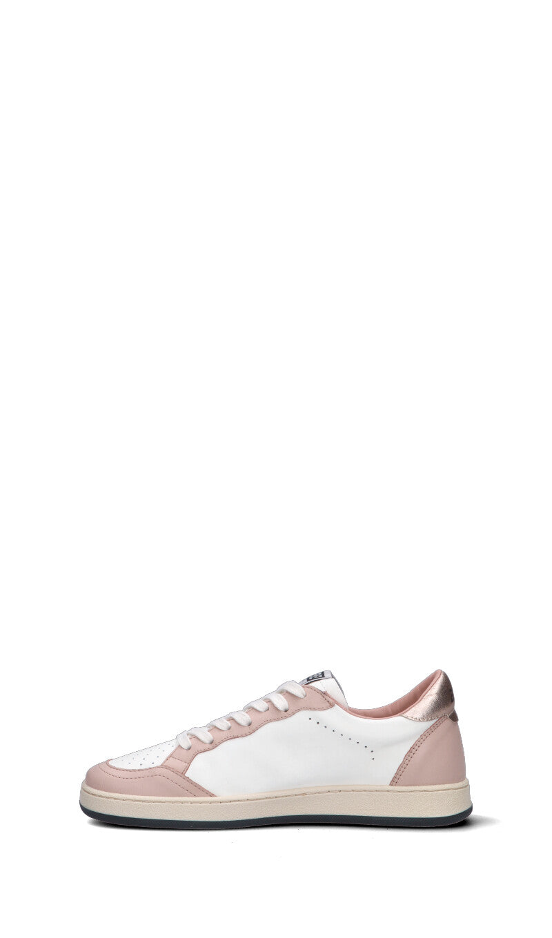DUEBARRADODICI Sneaker ragazza bianca/rosa in pelle