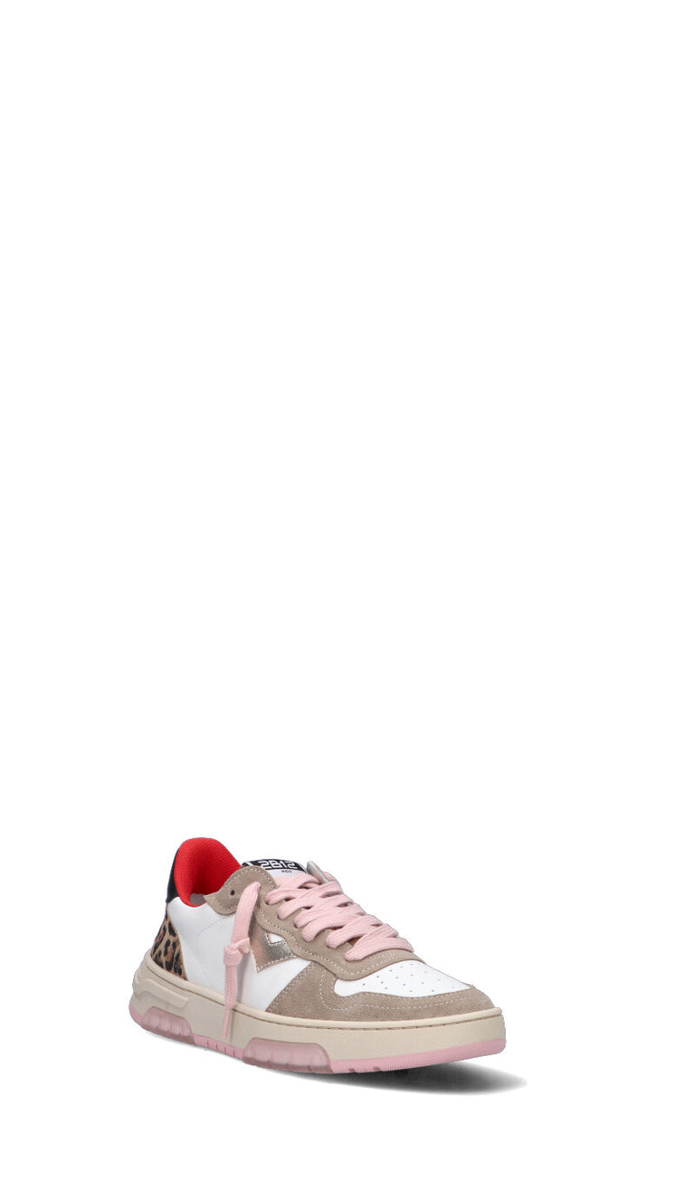DUEBARRADODICI Sneaker ragazza bianca/maculata in pelle