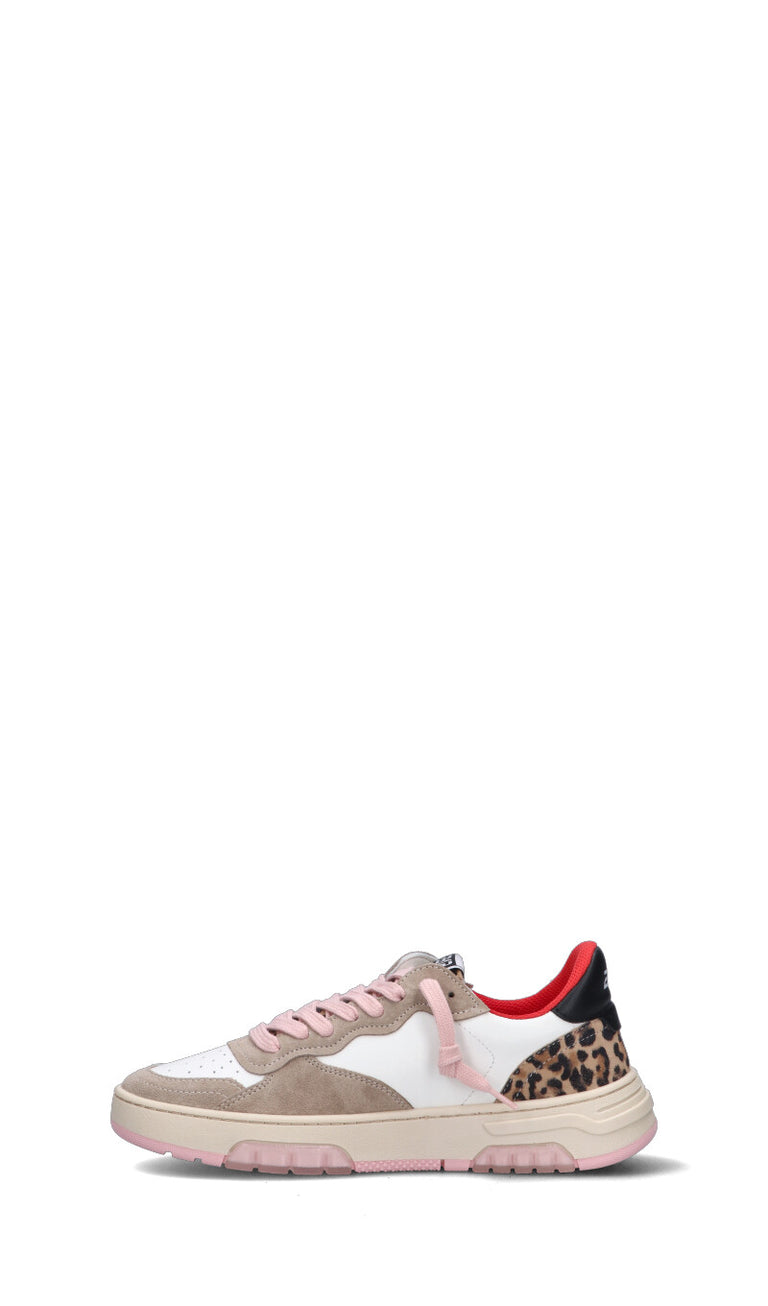 DUEBARRADODICI Sneaker ragazza bianca/maculata in pelle