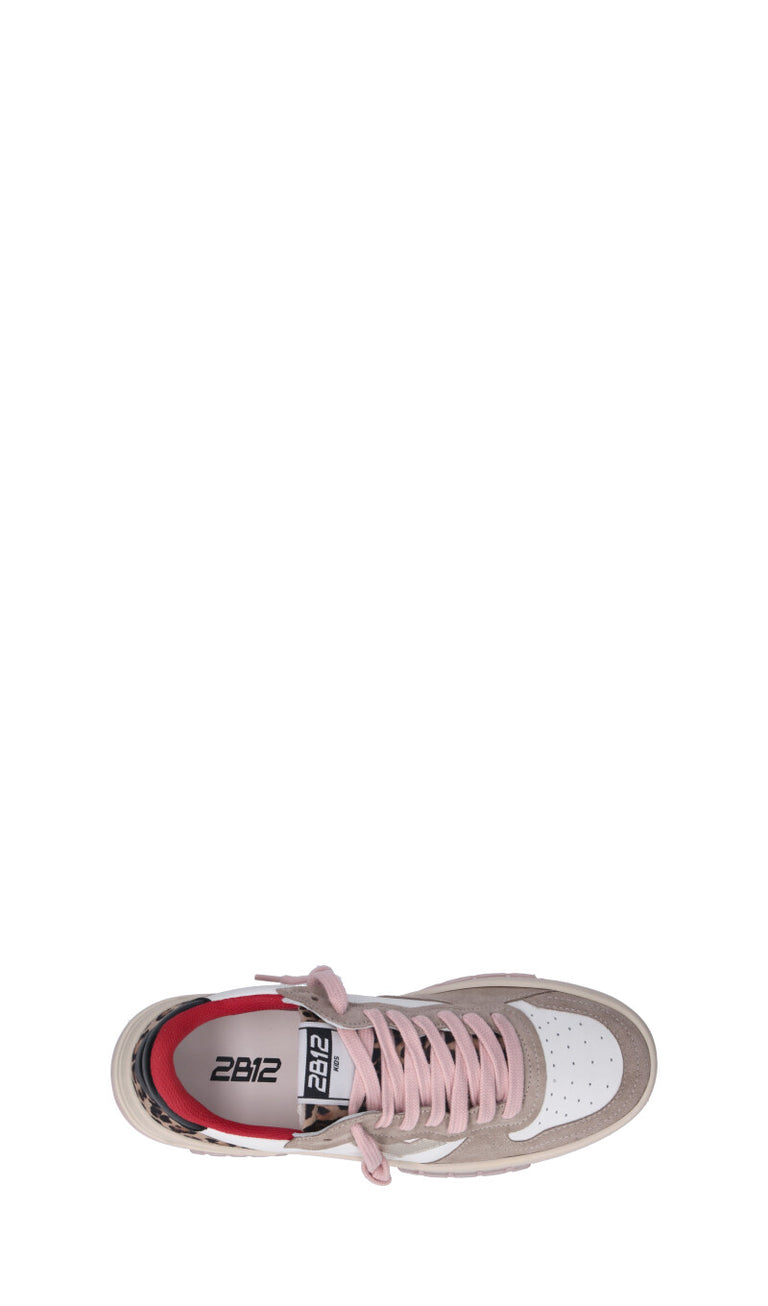 DUEBARRADODICI Sneaker ragazza bianca/maculata in pelle