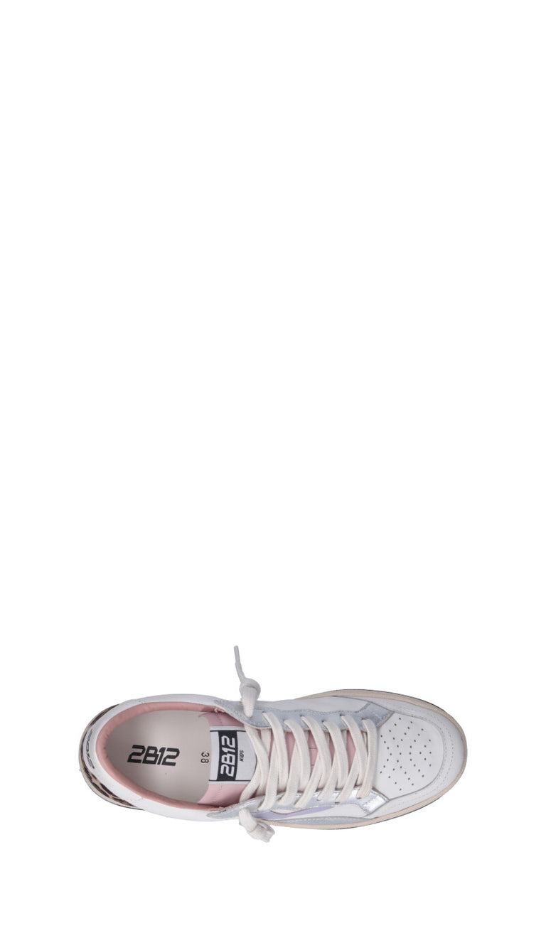 DUEBARRADODICI Sneaker ragazza bianca/maculata in pelle