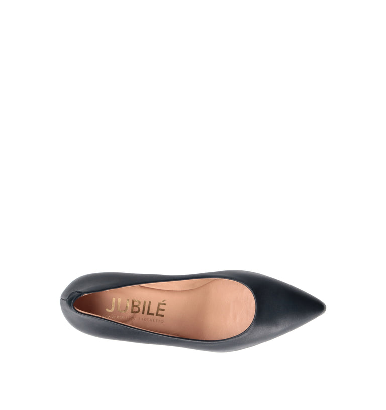 JUBILE' Décolleté donna blu in pelle