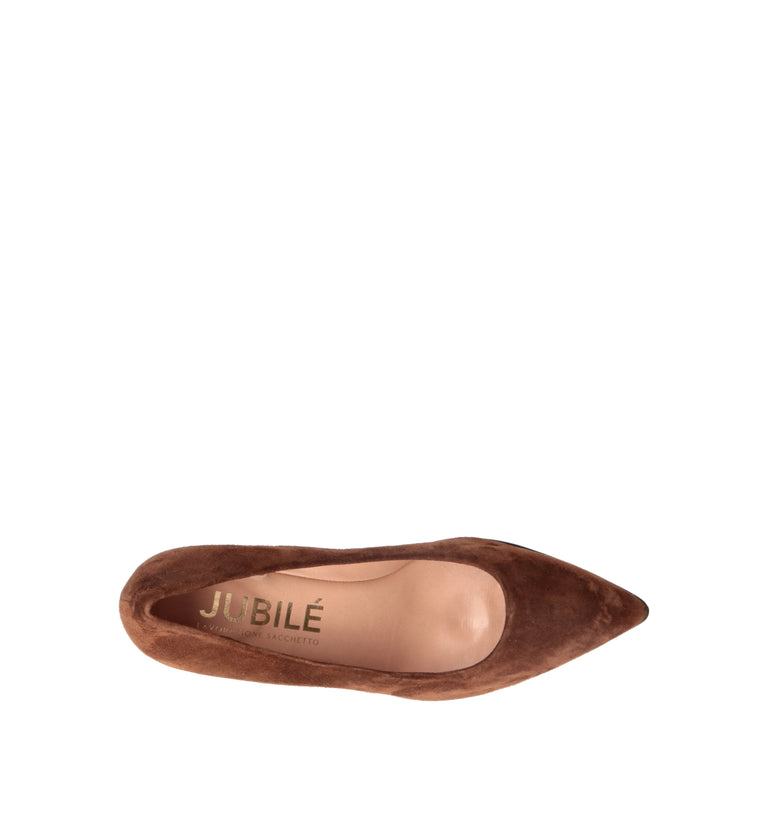 JUBILE' Décolleté donna marrone in suede