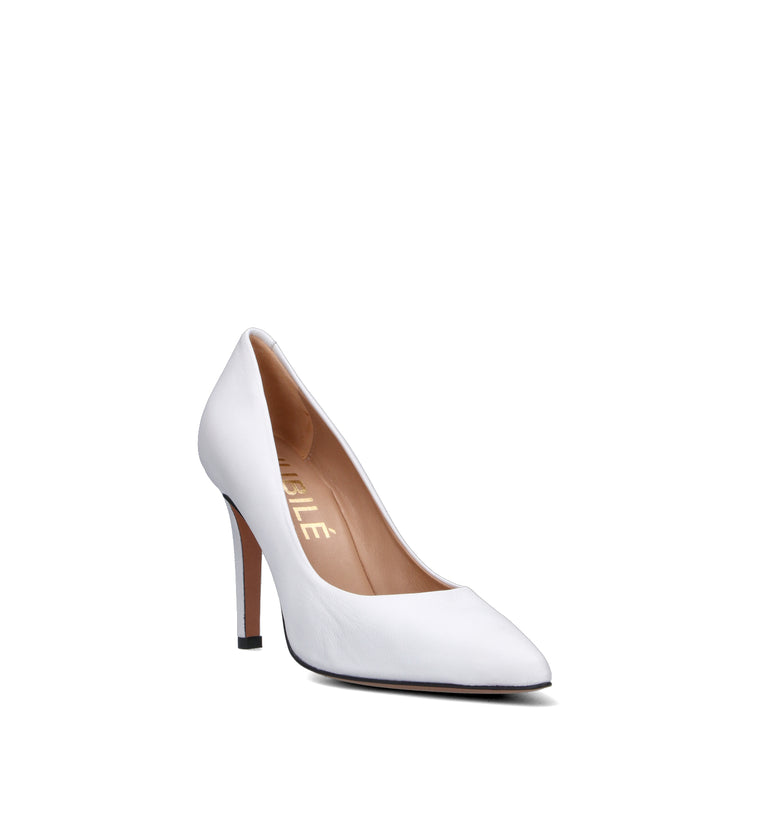 JUBILE' Décolleté donna bianca in pelle