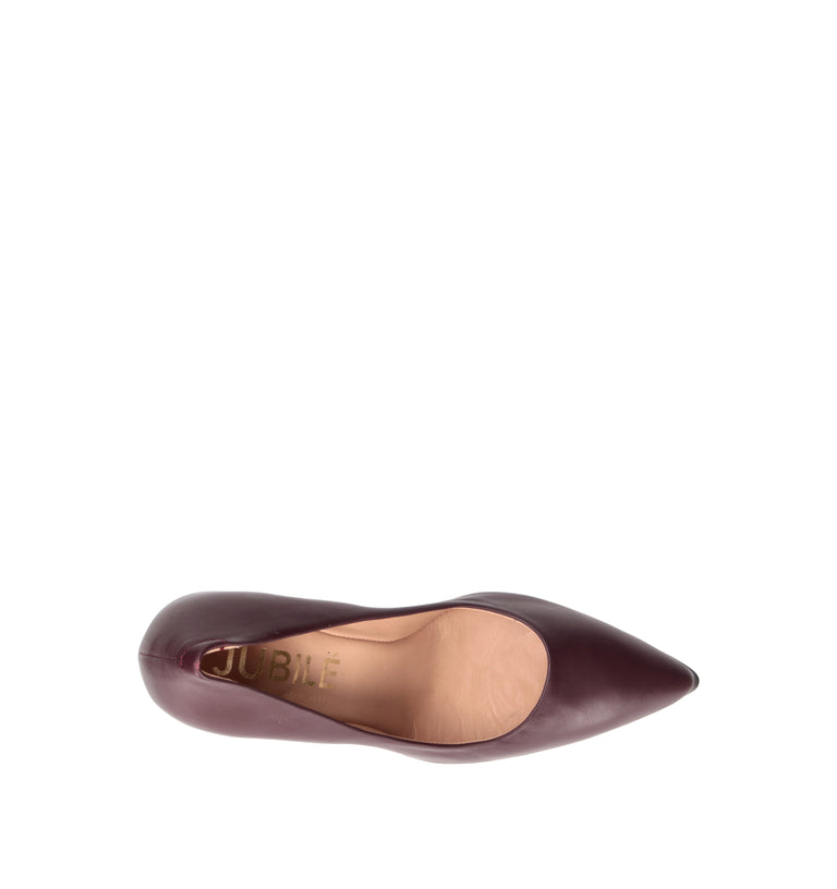 JUBILE' Décolleté donna bordeaux in pelle