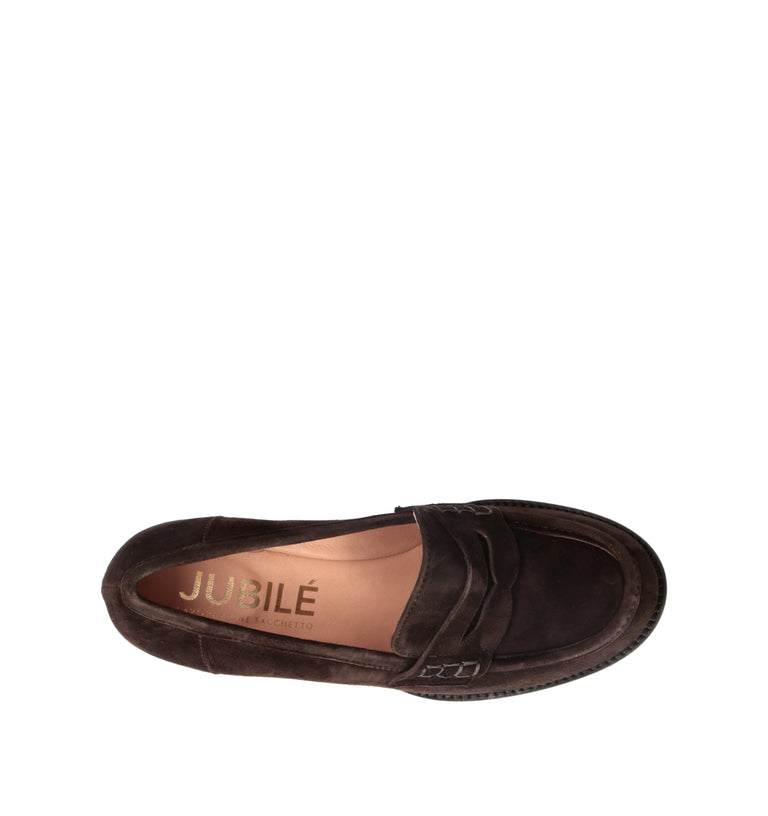 JUBILE' Mocassino donna marrone in suede