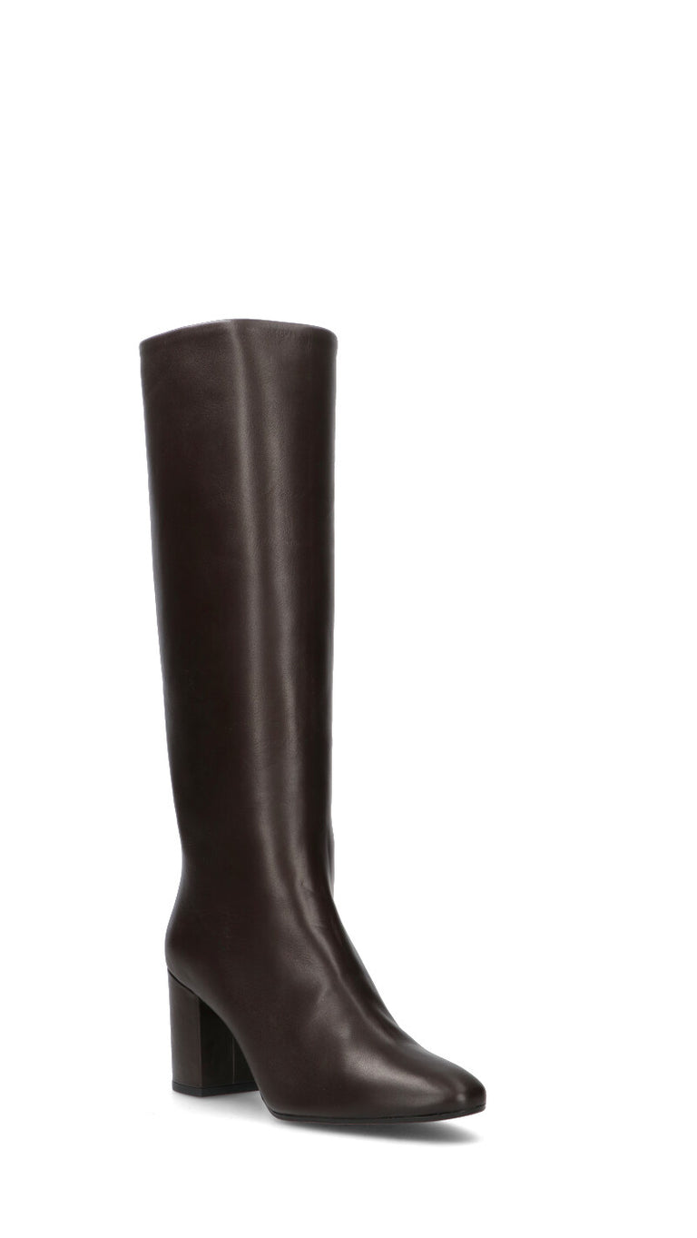 JUBILE' Stivale donna cioccolato in pelle