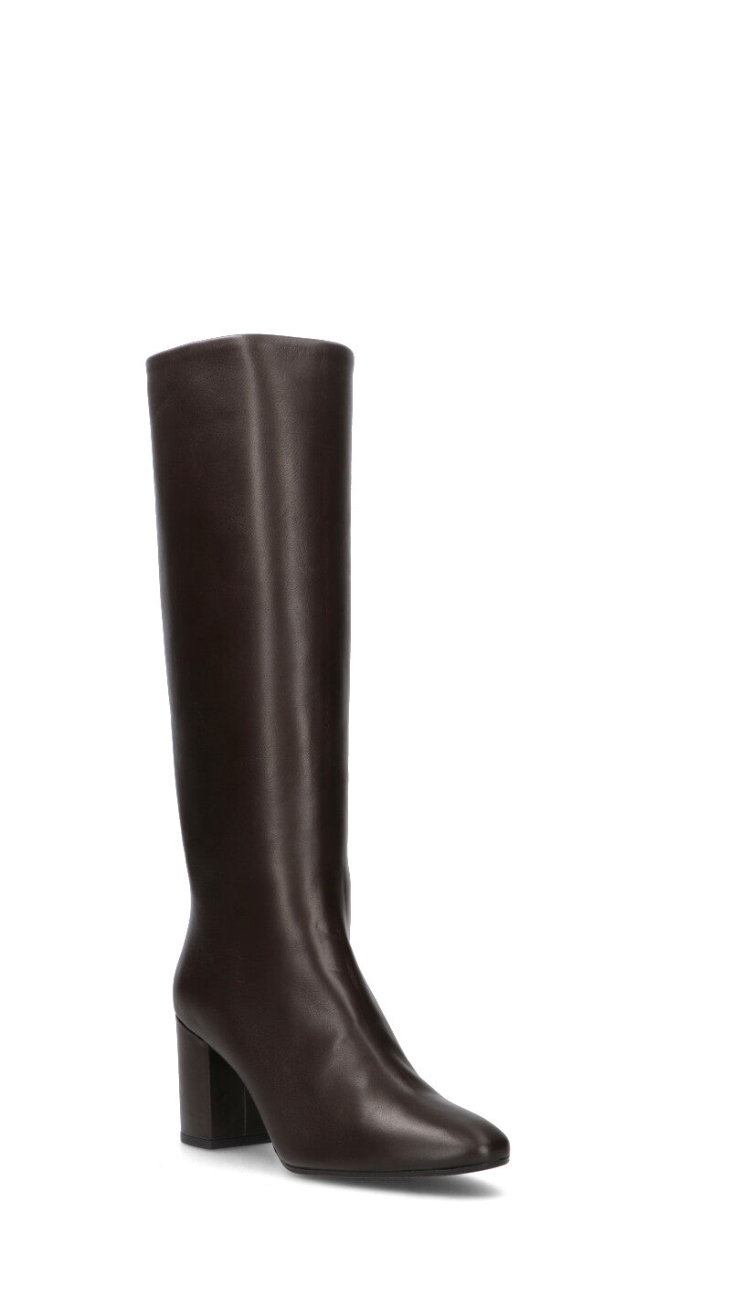 JUBILE' Stivale donna cioccolato in pelle