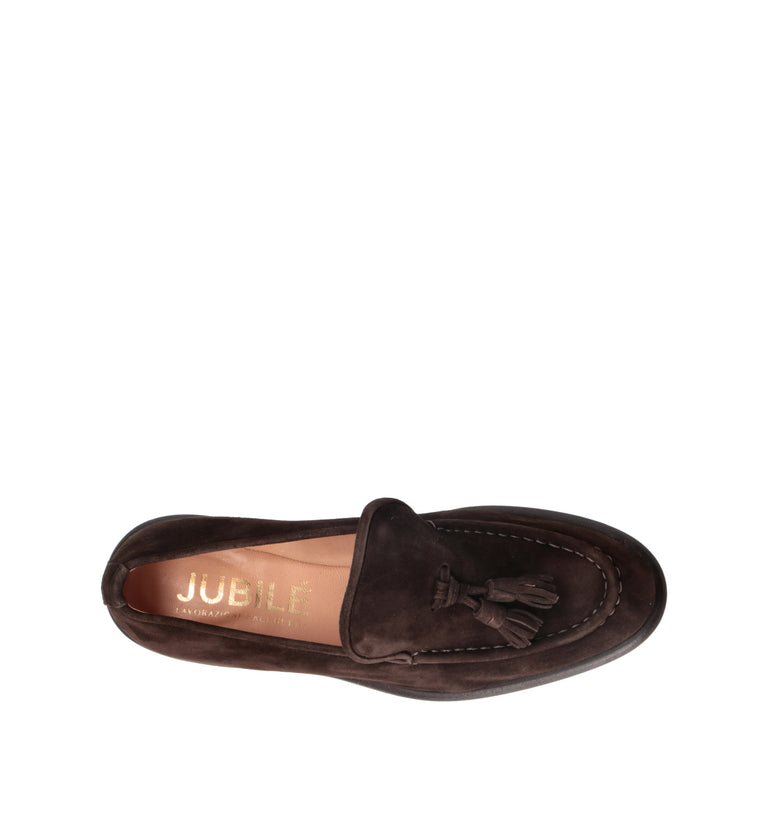 JUBILE' Mocassino donna marrone in suede
