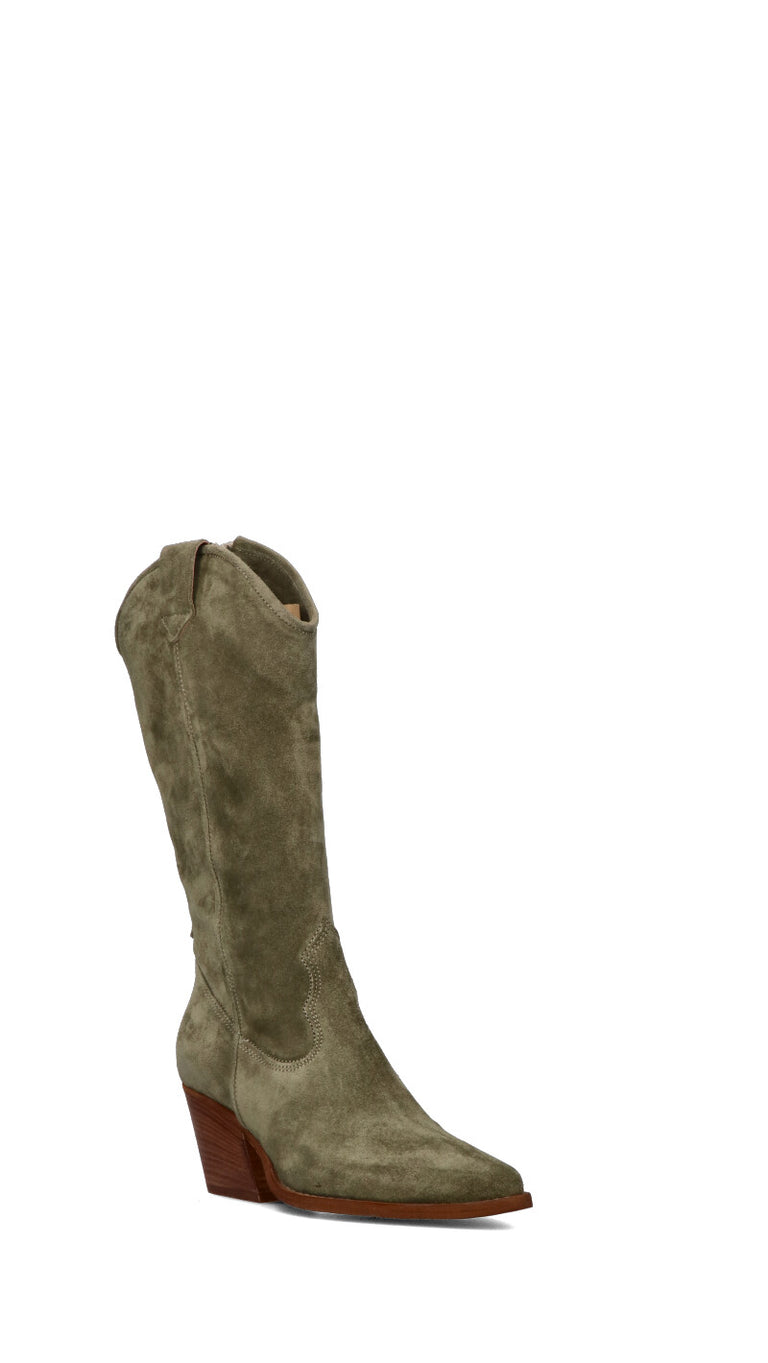 PHIL MELVIS Stivale donna verde in suede