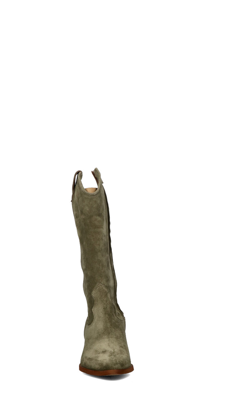 PHIL MELVIS Stivale donna verde in suede