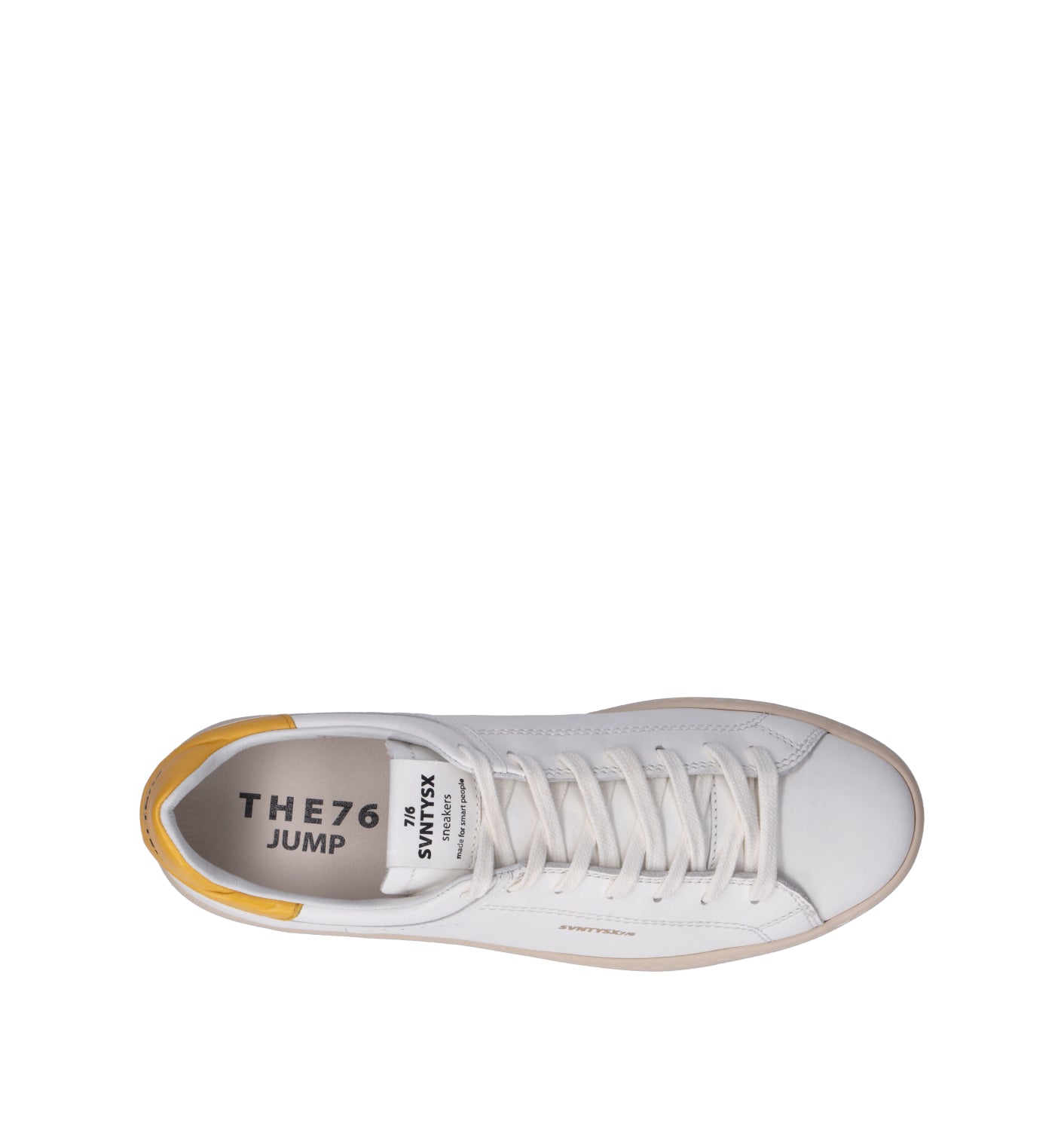 THE76 Sneaker uomo bianca/gialla in pelle