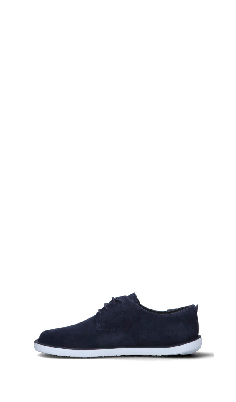 CAMPER Stringata uomo blu in suede