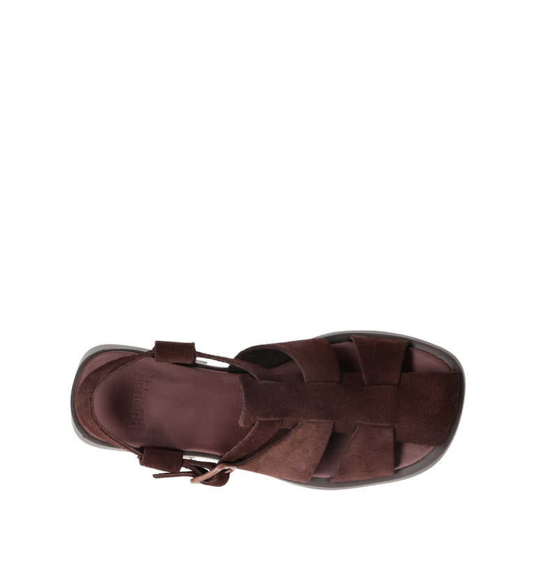 CAMPER Sandalo donna marrone in suede