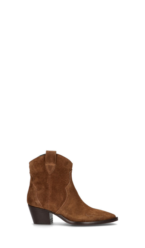 REBECCA VAN DIK Tronchetto donna marrone in suede