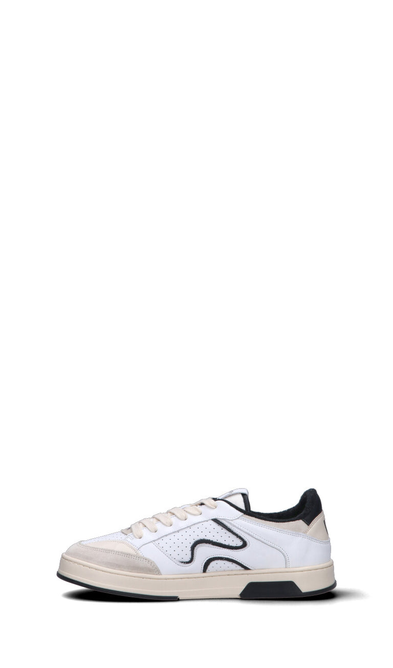 WOMSH Sneaker uomo bianca/panna/nera in pelle