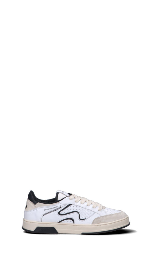 WOMSH Sneaker uomo bianca/panna/nera in pelle