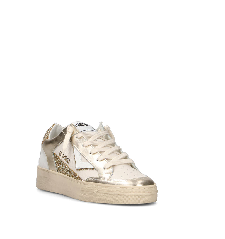 QUATTROBARRADODICI Sneaker donna bianca/oro