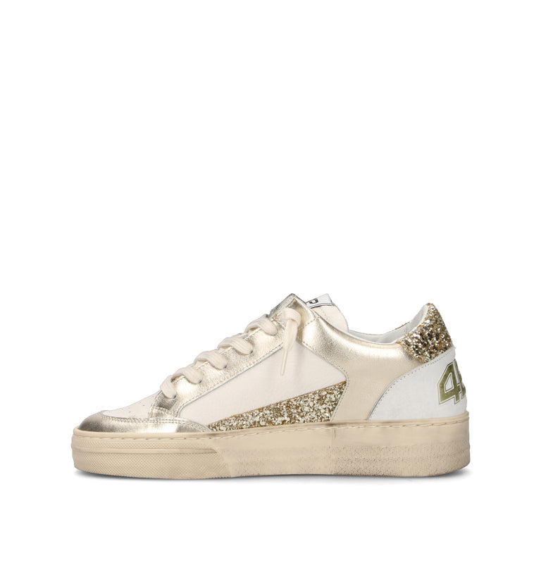 QUATTROBARRADODICI Sneaker donna bianca/oro